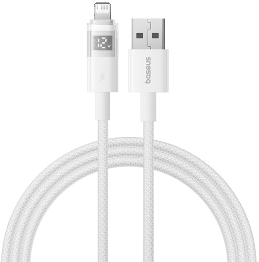 Kabel do danych i ładowania USB-A - Lightning Baseus Display 2, 18W, 1m, Biały P10382700211-00
