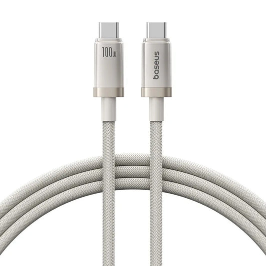 Kabel do danych i ładowania USB-C - USB-C Baseus Titanium, 100W, 1m, Srebrny P10378100G21-00