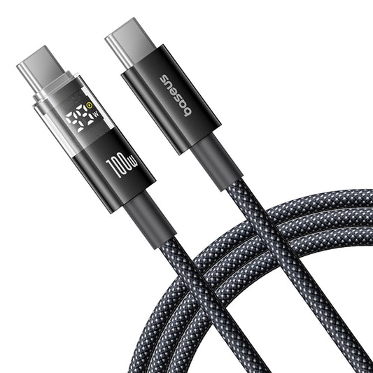 Kabel do danych i ładowania USB-C - USB-C Baseus Display 2, 100W, 1m, Czarny P10382702121-00