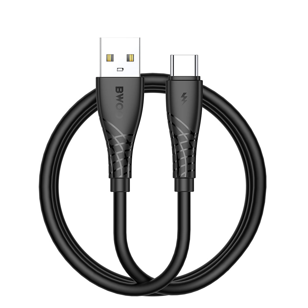 Kabel do danych i ładowania USB-A - USB-C BWOO BO-X318C, 27W, 1m, Czarny