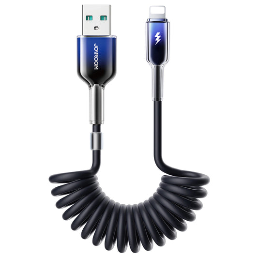 Kabel do transmisji danych i ładowania USB-A - Lightning Joyroom S-A43 Crystal, 18W, 1.5m, Czarny