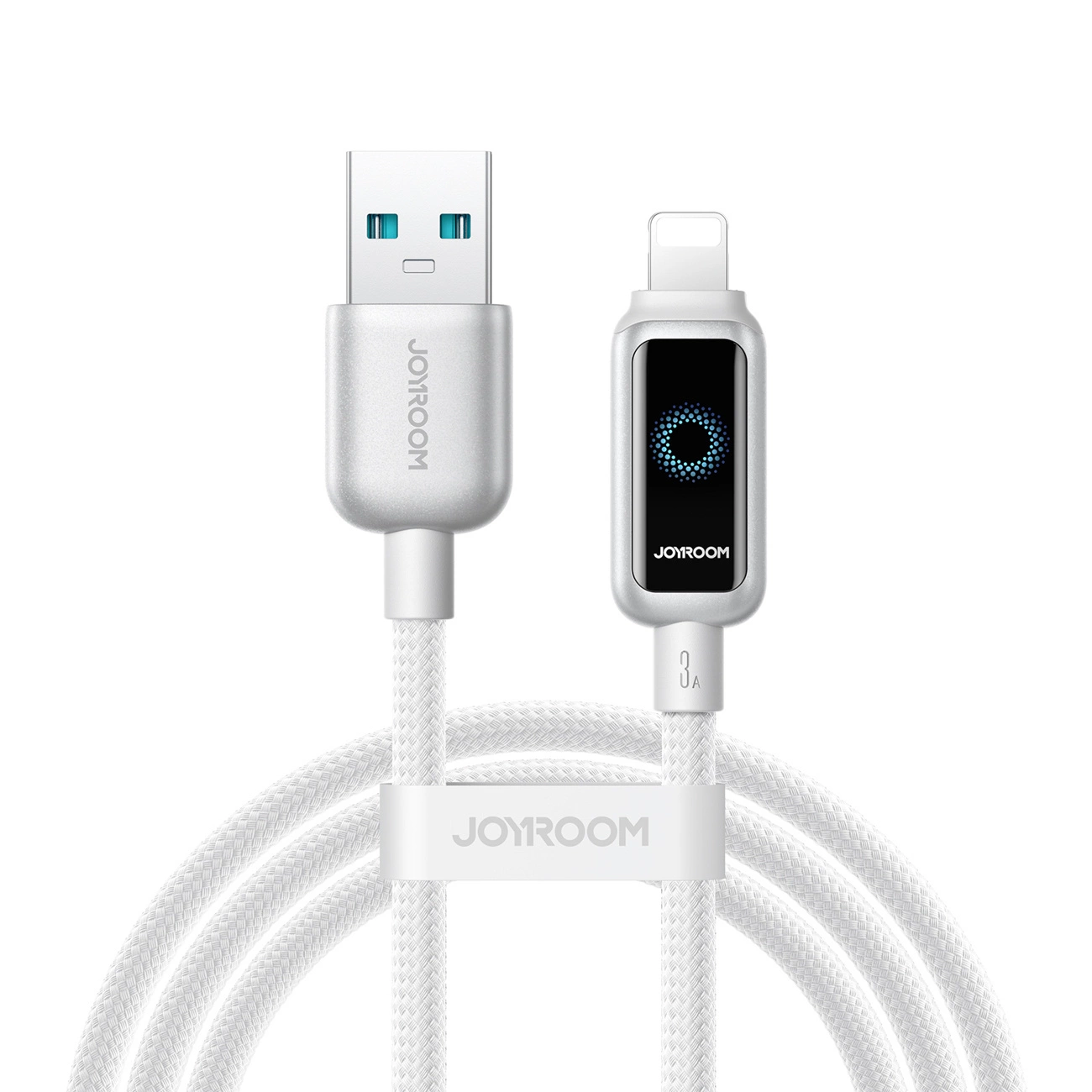 Kabel do danych i ładowania USB-A - Lightning Joyroom S-A55 StarFlight Display, 18W, 1.2m, Biały