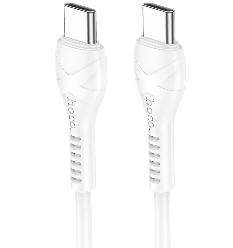 Kabel do danych i ładowania USB-C - USB-C HOCO X37, 60W, 1m, Biały