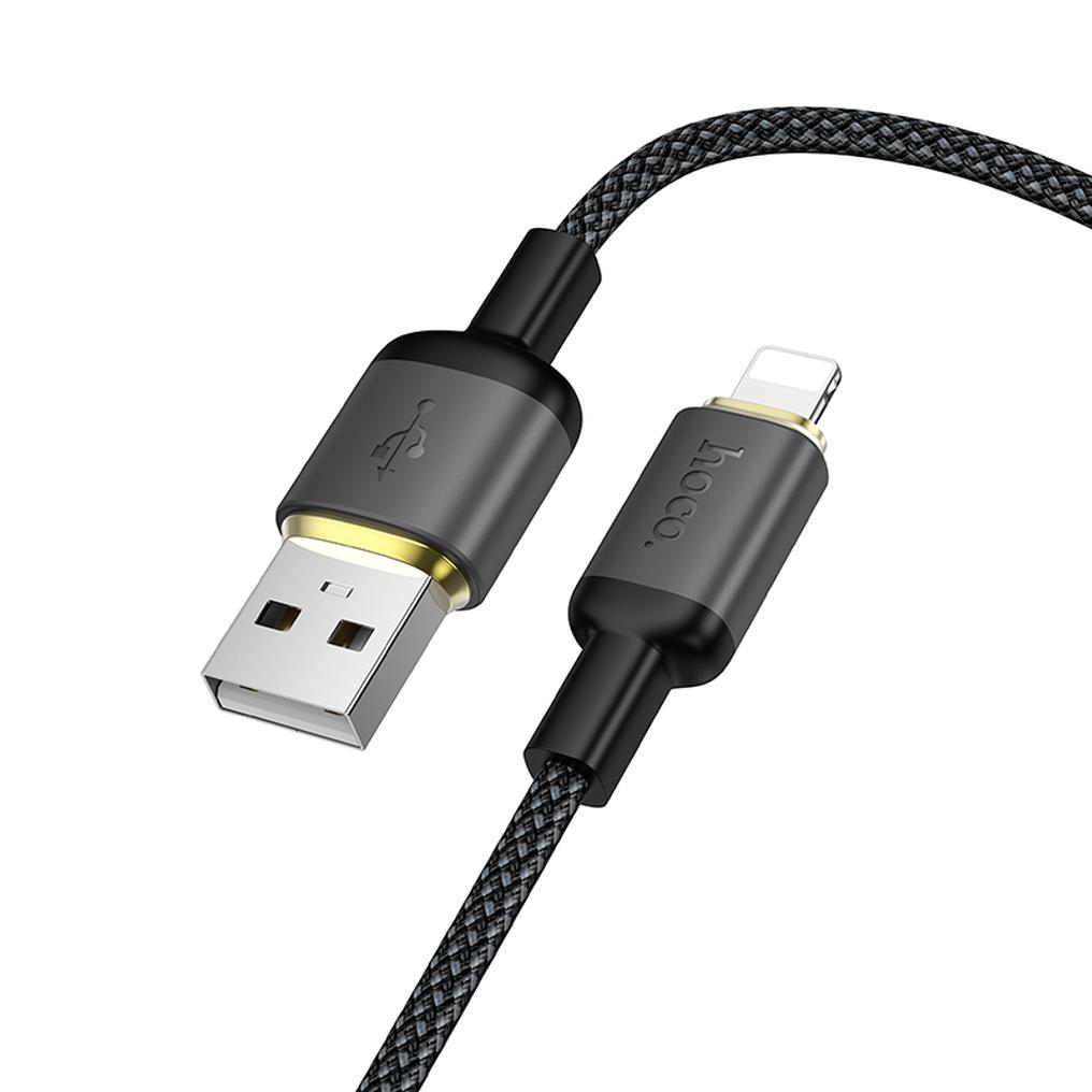 Kabel do przesyłu danych i ładowania USB-A - Lightning HOCO X128 Benefit, 12W, 1m, Czarny