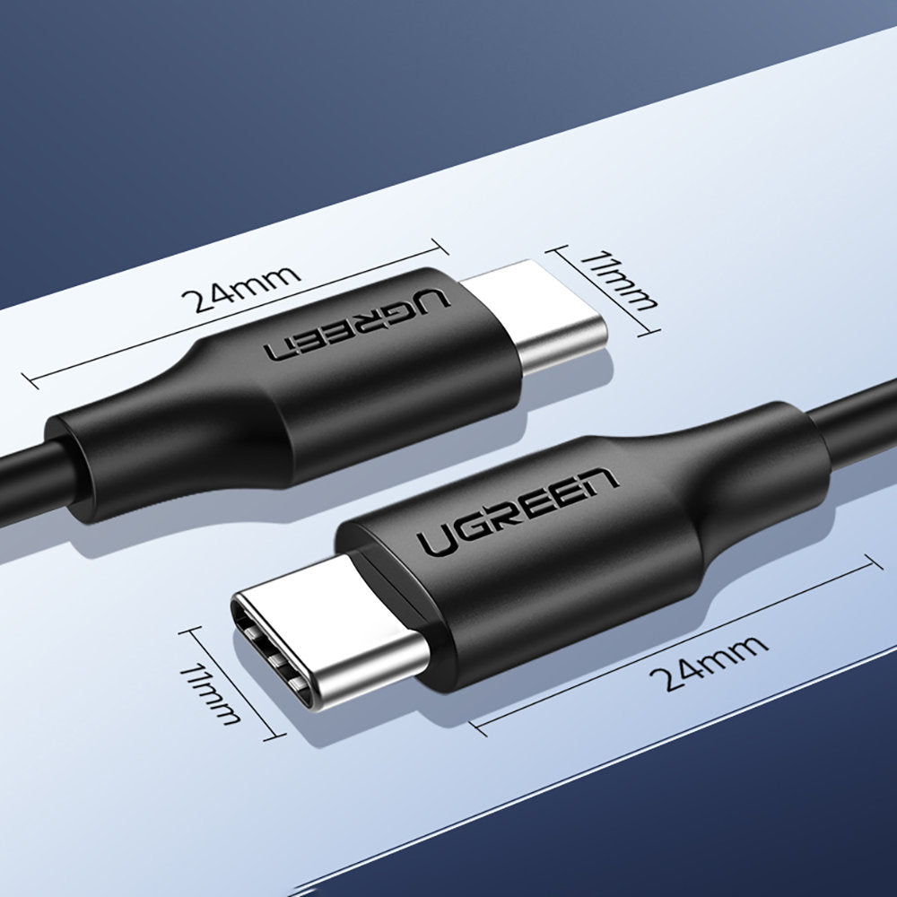 Kabel USB-C do transmisji danych i ładowania - USB-C UGREEN US286, 60W, 2m, czarny
