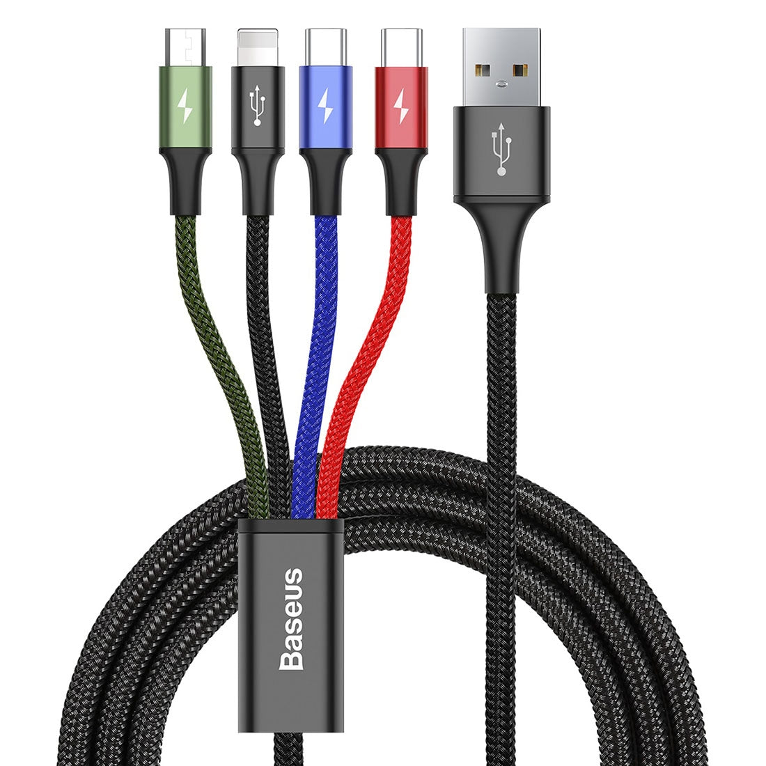 Kabel ładowania USB-A - Lightning / microUSB / 2 x USB-C Baseus Rapid 4w1, 20W, 1.2m, Czarny CA1T4-B01