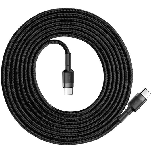 Kabel USB-C do transmisji danych i ładowania - USB-C Baseus Cafule, 60 W, 2 m, czarny CATKLF-HG1