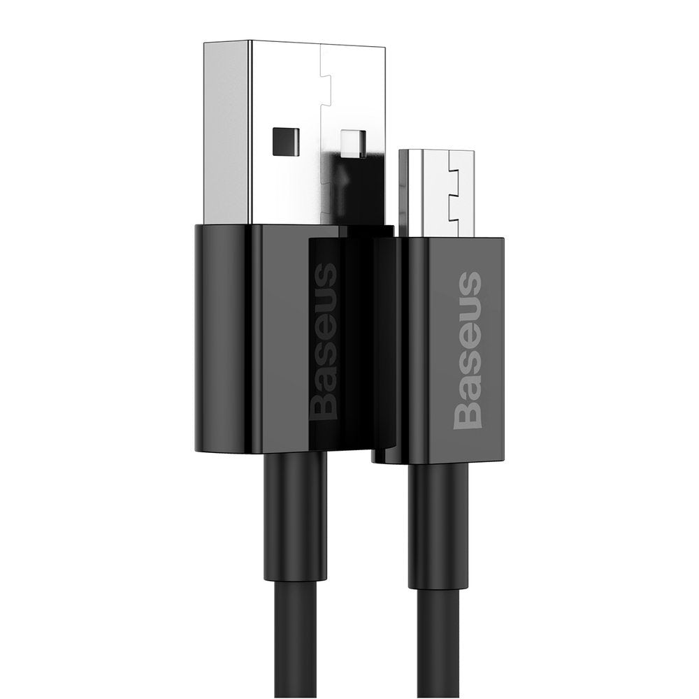Kabel do przesyłu danych i ładowania USB-A - microUSB Baseus Superior Series, 18W, 2m, Czarny CAMYS-A01