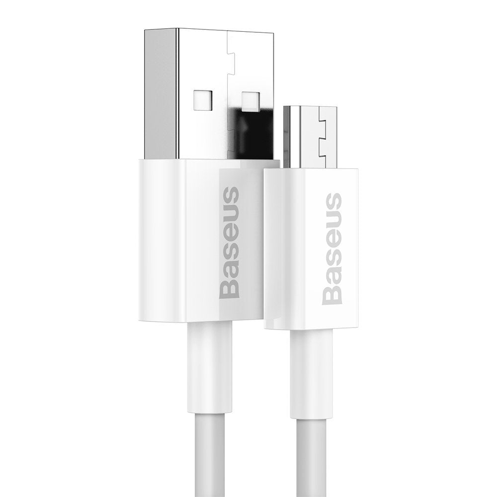 Kabel do przesyłu danych i ładowania USB-A - microUSB Baseus Superior Series, 18W, 1m, biały CAMYS-02