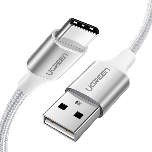 Kabel do danych i ładowania USB-A - USB-C UGREEN US288, 18W, 2m, Biały