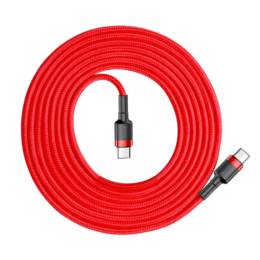 Kabel USB-C do ładowania i transmisji danych - USB-C Baseus Cafule, 60 W, 2 m, czerwony CATKLF-H09