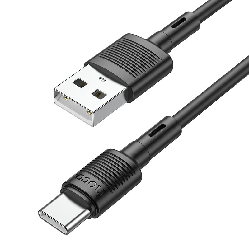 Kabel do danych i ładowania USB-A - USB-C HOCO X83 Victory, 20W, 1m, Czarny