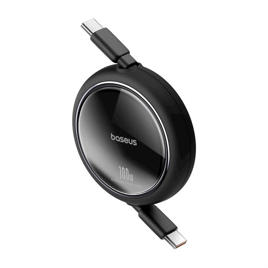 Kabel USB-C do ładowania i transmisji danych - USB-C Baseus Free2Draw Mini Retractable USB-C, 100W, 1m, czarny P10364500111-00