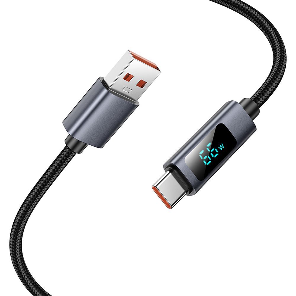Kabel do danych i ładowania USB-A - USB-C HOCO Display X112, 100W, 1m, Czarny
