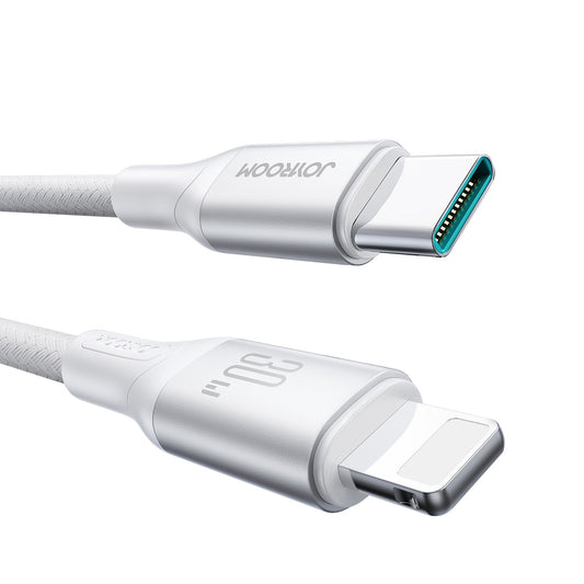 Kabel do danych i ładowania USB-C - Lightning Joyroom S-A28 Flash, 30W, 1m, Biały