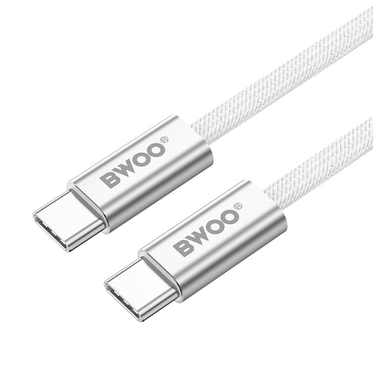Kabel do danych i ładowania USB-C - USB-C BWOO BO-X317C, 240W, 1m, Biały