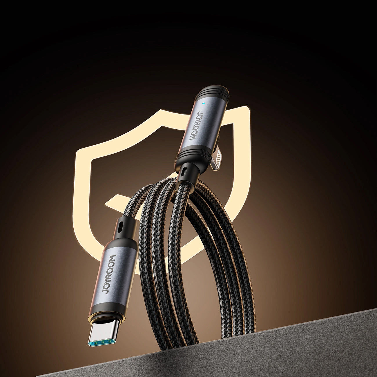 Kabel do danych i ładowania USB-C - Lightning Joyroom S-A56 EnjoyX Angled, 30W, 1.2m, Czarny