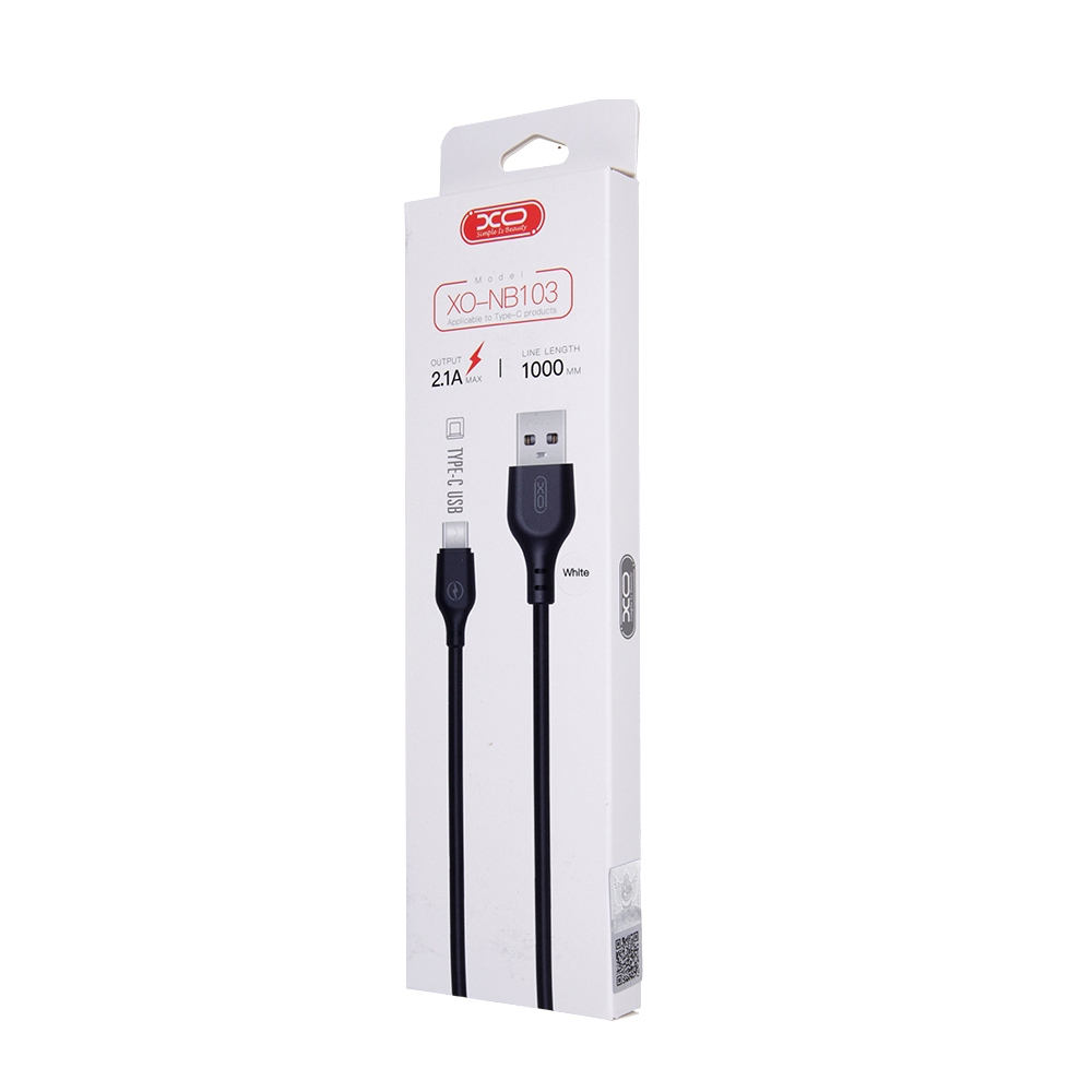 Kabel do danych i ładowania USB-A - USB-C XO Design NB103, 18W, 1m, Biały