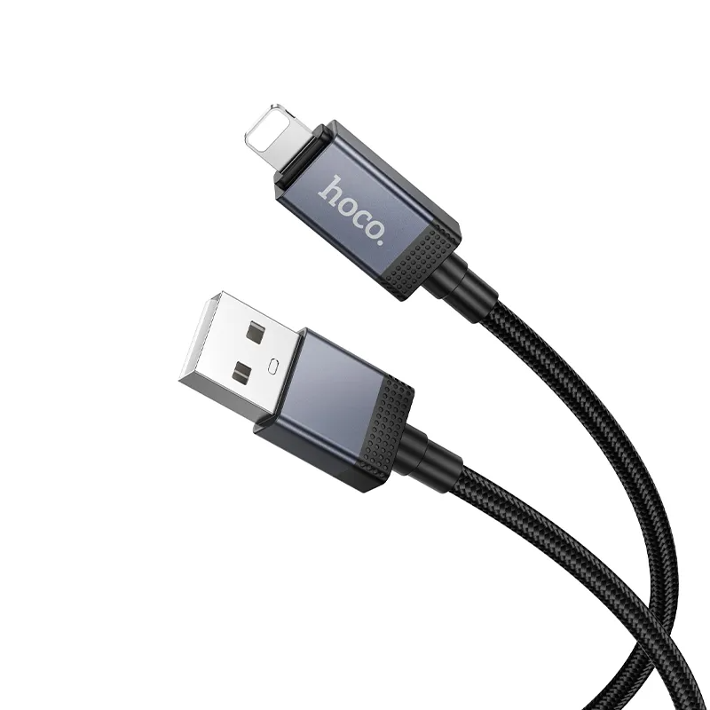 Kabel do danych i ładowania USB-A - Lightning HOCO X118 Display, 12W, 1m, Czarny