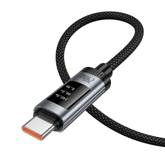 Kabel do danych i ładowania USB-C - USB-C HOCO Display U148, 240W, 1.2m, Czarny