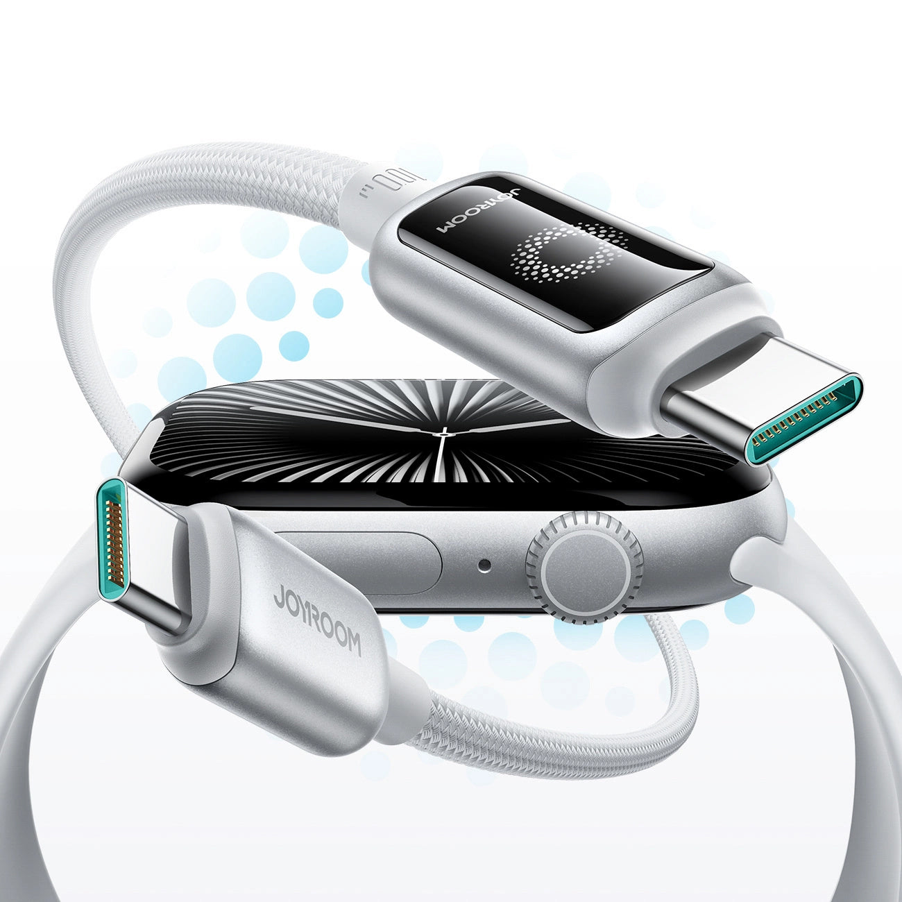 Kabel do danych i ładowania USB-C - USB-C Joyroom S-A55 StarFlight Display, 100W, 1.2m, Biały