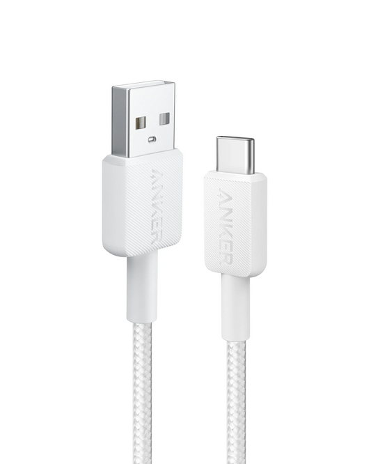 Kabel do danych i ładowania USB-A - USB-C Anker 322, 18W, 1.8m, Biały A81H6G21