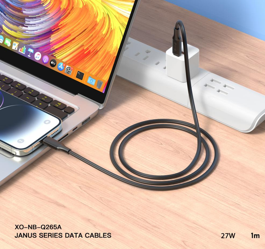 Kabel do danych i ładowania USB-C - Lightning XO Design NB-Q265A, 27W, 1m, Czarny