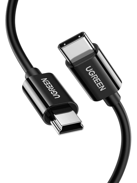Kabel do danych i ładowania USB-C - miniUSB UGREEN US242, 18W, 1m, Czarny