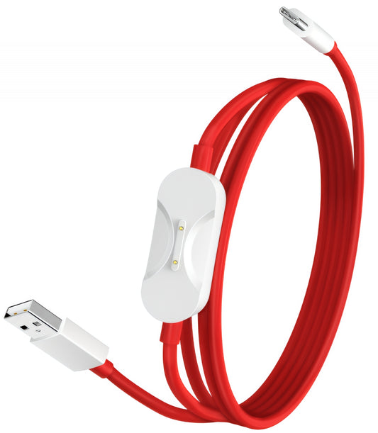 Kabel do danych i ładowania USB-A - USB-C / Pogo Pin OnePlus DL162, 80W, 1.2m, Czerwony 5461100665