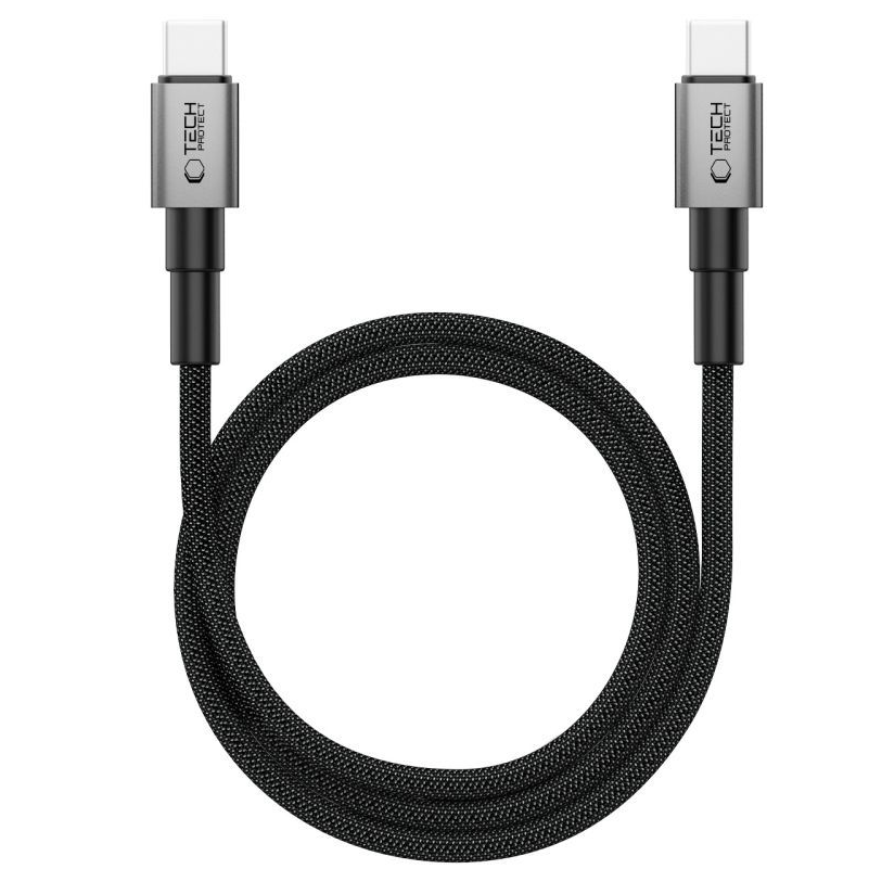 Kabel do danych i ładowania USB-C - USB-C Tech-Protect Ultraboost DNA MagTwist, 100W, 2m, Szary