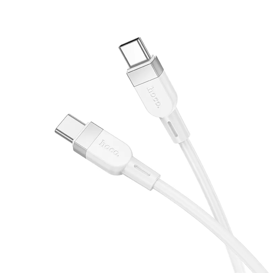 Kabel do danych i ładowania USB-C - USB-C HOCO X109, 60W, 1m, Biały