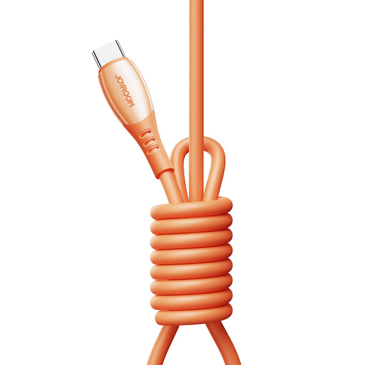 Kabel do danych i ładowania USB-C - USB-C Joyroom S-A59 Vibrant, 60W, 1.2m, Pomarańczowy