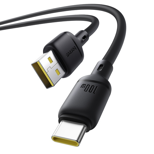 Kabel do danych i ładowania USB-A - USB-C Baseus Silky, 100W, 1m, Czarny P10377703113-00