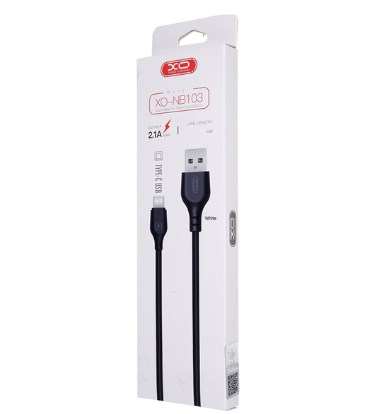 Kabel do danych i ładowania USB-A - USB-C XO Design NB103, 18W, 2m, Czarny