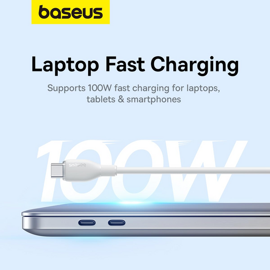 Kabel do danych i ładowania USB-C - USB-C Baseus Pudding, 100W, 1.2m, Biały P10355702221-00