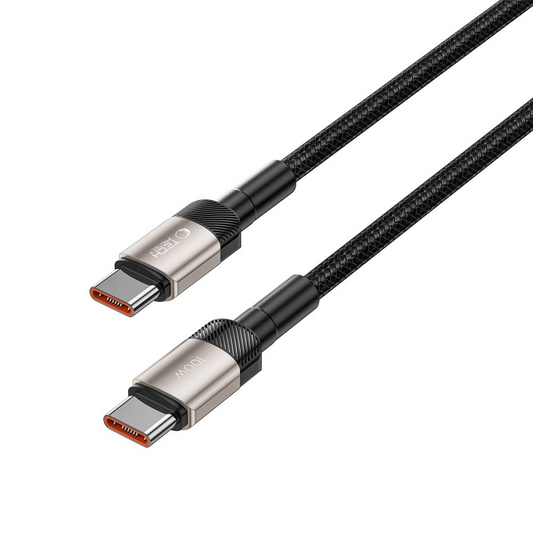 Kabel do przesyłu danych i ładowania USB-C - USB-C Tech-Protect Ultraboost EVO, 100W, 1m, Srebrny