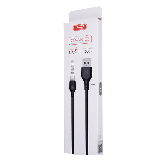 Kabel do ładowania i transmisji danych USB-A - Lightning XO Design NB103, 18 W, 1 m, biały