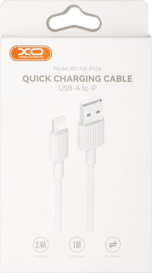 Kabel do danych i ładowania USB-A - Lightning XO Design NB156, 18W, 1m, Biały