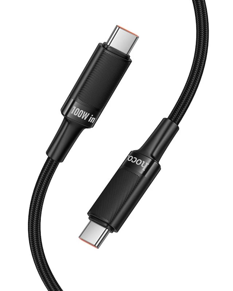 Kabel do przesyłania danych i ładowania USB-C - USB-C HOCO U153 Extreme, 100W, 1,2m, czarny