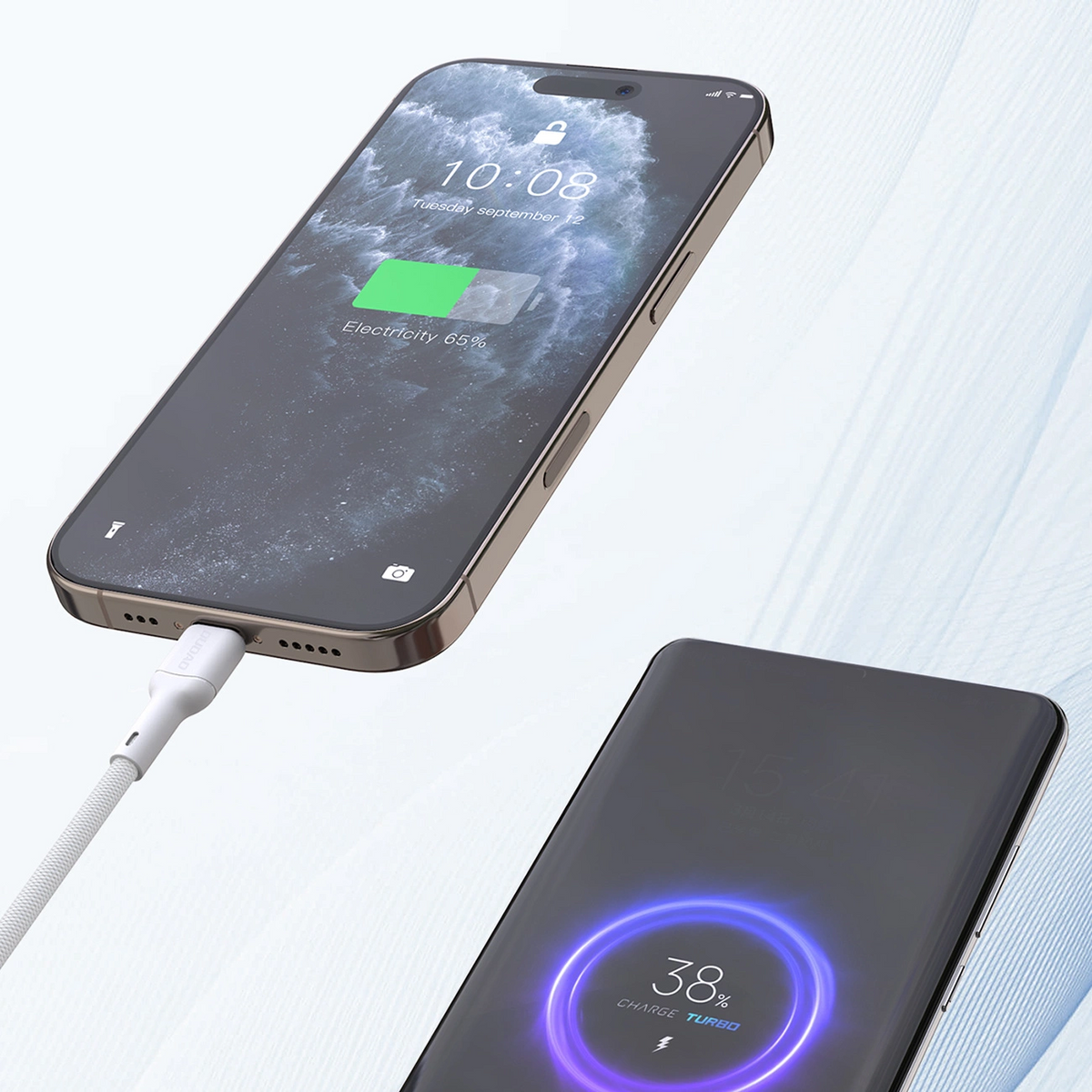 Kabel do przesyłu danych i ładowania USB-C - USB-C Dudao L9C Max, 240W, 1,2m, biały