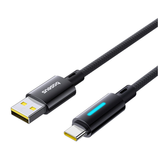 Kabel do danych i ładowania USB-A - USB-C Baseus Lit Button Control, 100W, 2m, Czarny P10379002121-01