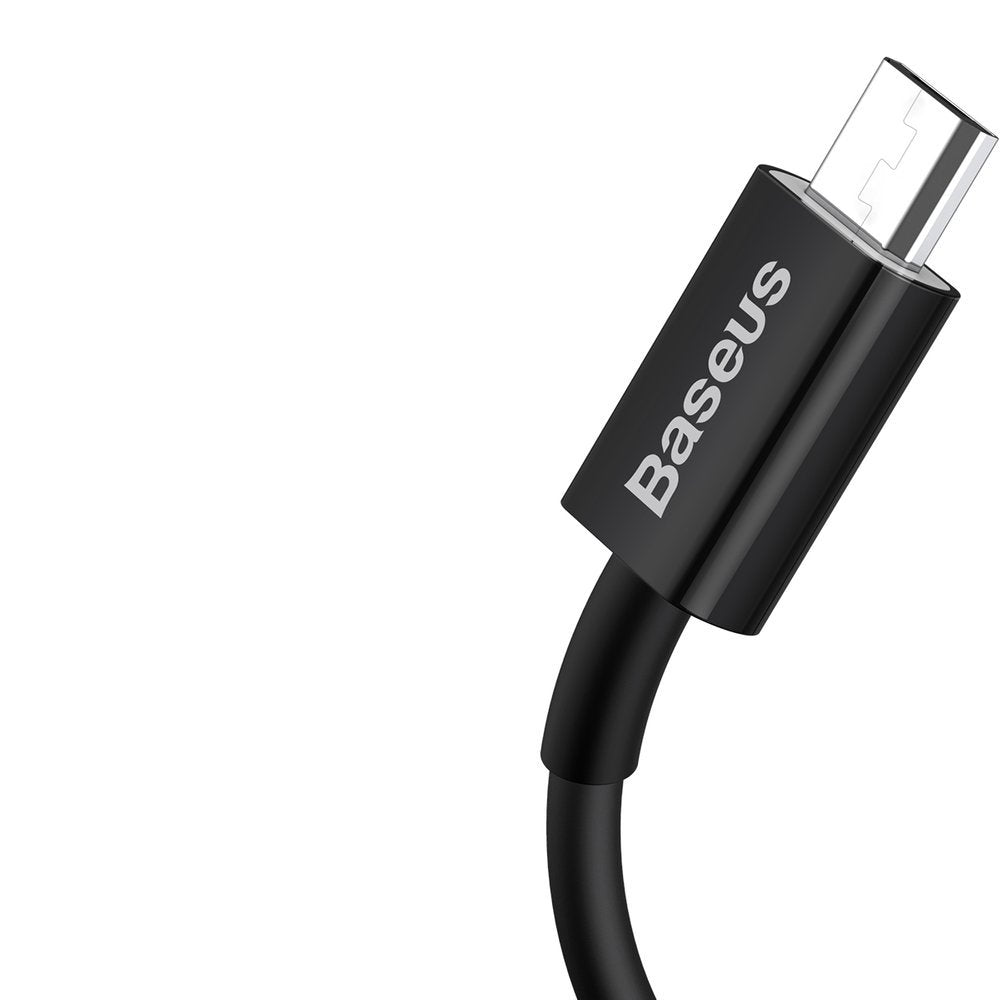 Kabel do przesyłu danych i ładowania USB-A - microUSB Baseus Superior Series, 18W, 2m, Czarny CAMYS-A01