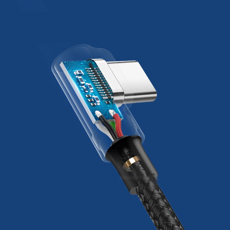 Kabel USB-A do USB-C do transmisji danych i ładowania UGREEN US255 kątowy, 60 W, 1 m, szary