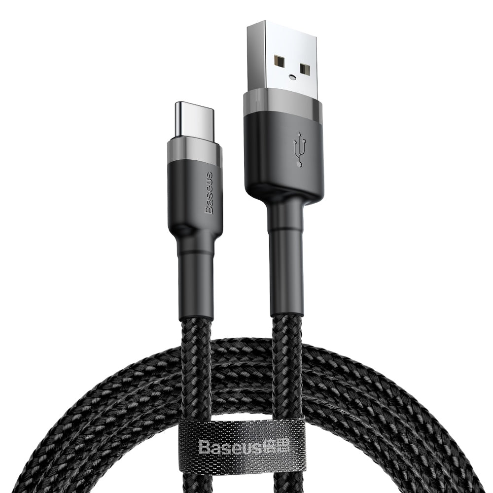 Kabel do danych i ładowania USB-A - USB-C Baseus Cafule, 60W, 0,5m, Czarny CATKLF-AG1