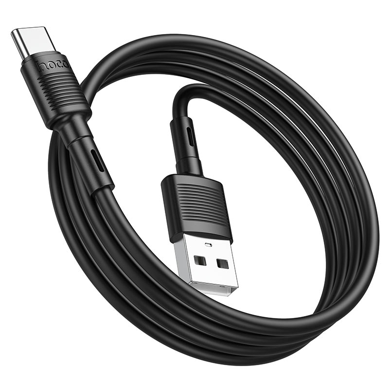Kabel do danych i ładowania USB-A - USB-C HOCO X83 Victory, 20W, 1m, Czarny