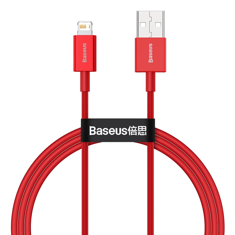 Kabel do ładowania i transmisji danych USB-A - Lightning Baseus Superior Series, 20W, 1m, czerwony CALYS-A09