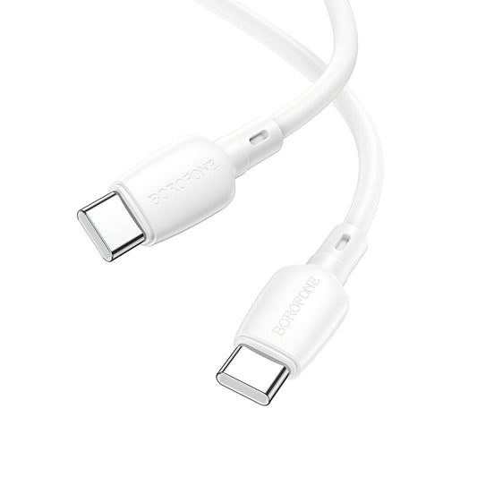 Kabel USB-C do ładowania i transmisji danych - USB-C Borofone BX93, 60W, 1m, biały