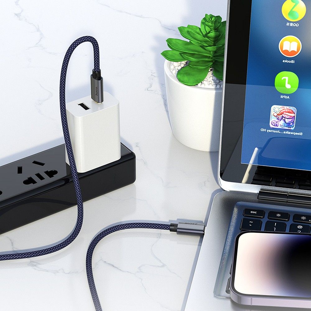 USB-C Data and Charging Cable - USB-C HOCO U134, 240W, 1.8m, Gray