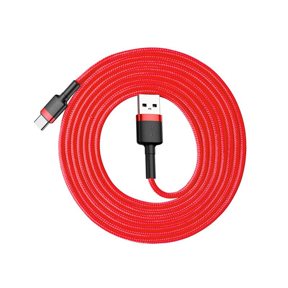 Kabel do transmisji danych i ładowania USB-A - USB-C Baseus Cafule, 18 W, 2 m, czerwony CATKLF-C09