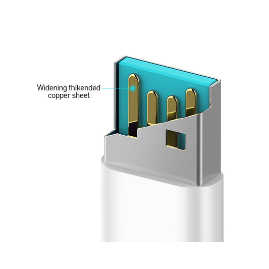 Kabel do danych i ładowania USB-A - Lightning BWOO X172L, 18W, 1m, Biały